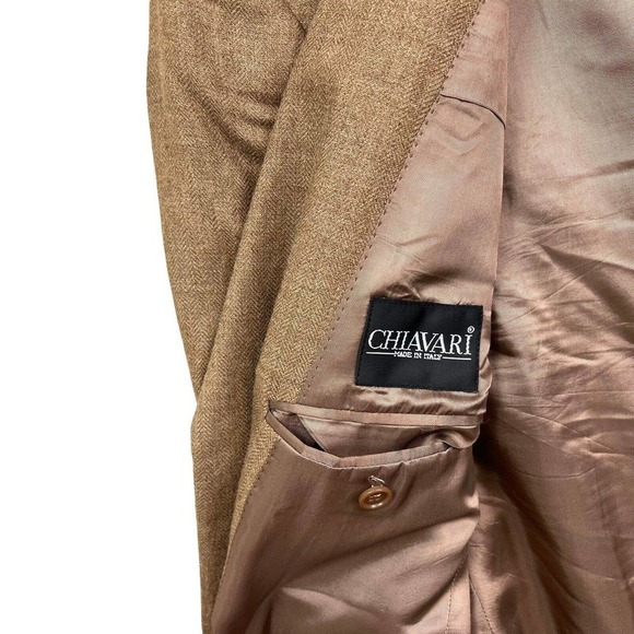 Chiavari Wool Silk Blend Blazer Jacket Sport Coat Men 3 Button Bronze Brown 43R - Picture 4 of 8